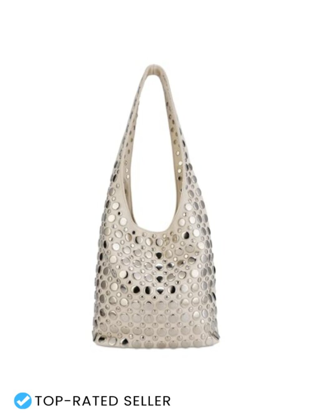 Studded PU Leather Hobo Shoulder Bag Y2K Punk Trendy Purse Handbag